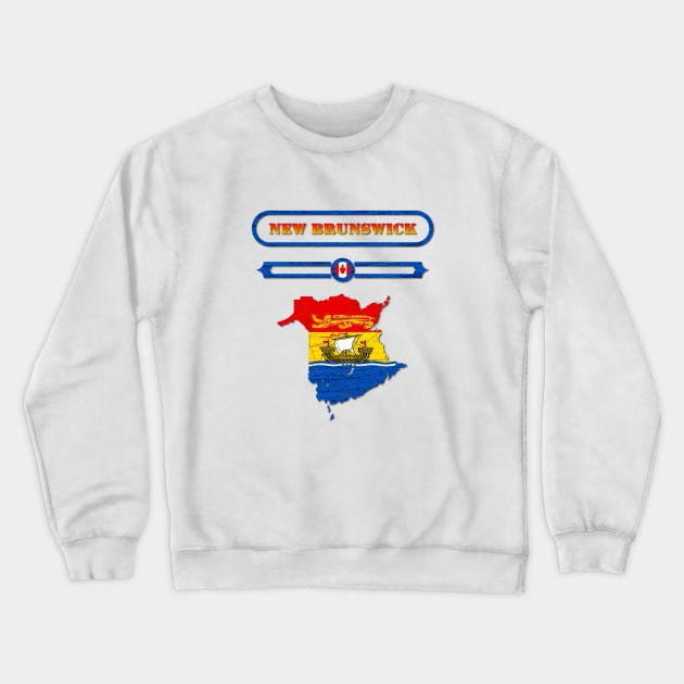 NEW BRUNSWICK, CANADA, MAP OF NEW BRUNSWICK. SAMER BRASIL Crewneck Sweatshirt by Samer Brasil